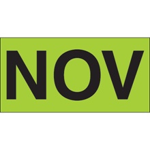 3 x 6" - "NOV" (Fluorescent Green) Months of the Year Labels image