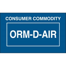 1 3/8 x 2 1/4" - "Consumer Commodity ORM-D-AIR" Labels image