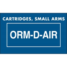 1 3/8 x 2 1/4" - "Cartridges, Small Arms ORM-D-AIR" Labels image