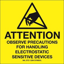 4 x 4" - "Attention - Observe Precautions" Labels image