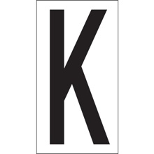 3 1/2" "K" Vinyl Warehouse Letter Labels image