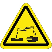 2.25" Triangle - Corrosive Material Durable Safety Label image