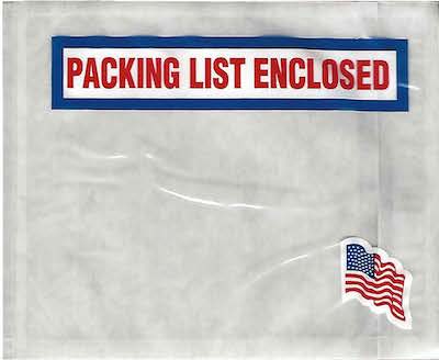 4 1/2 x 5 1/2" American Flag Packing List Envelope (1000/Case) image