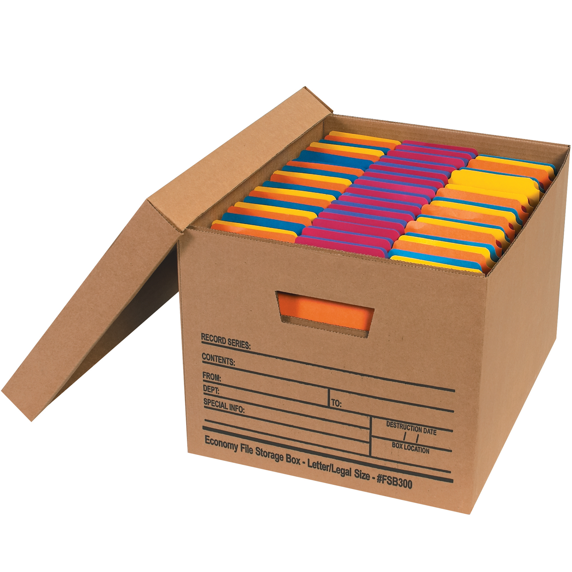 15 x 12 x 10" Kraft Economy File Storage Boxes with Lids (12/Case) image