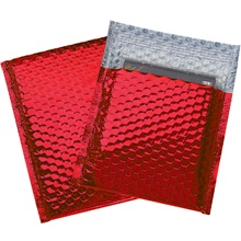 7 x 6 3/4" Red Glamour Bubble Mailers image