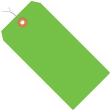 2 3/4 x 1 3/8" Green 13 Pt. Shipping Tags - Pre-Wired image