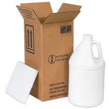 6 x 6 x 12 3/4" 1 - 1 Gallon Plastic Jug Shipper Kit image