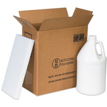 12 x 6 x 12 3/4" 2 - 1 Gallon Plastic Jug Shipper Kit image