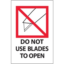 4 x 6" - "Do Not Use Blades to Open" Labels image