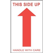 #DL1050 3 x 5" This Side Up Handle with Care (Arrow) Label image