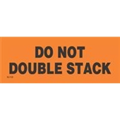 #DL1122  2 x 6"   Do Not Double Stack (Orange/Black) Label image