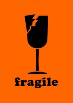 #DL1561  2 x 3"   Fragile Label (Orange/Black) image