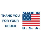 #DL1630  3 x 5"  Made In USA Thank You for Your Order Label image