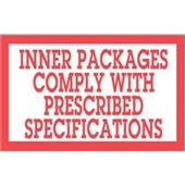 #DL1810  3 x 5"  Inner Packages Comply with Prescribed Specs.  Label image