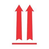 #DL1930 3 x 5" Two Red Arrows Over Red Bar Label image