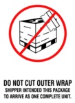 FINAL SALE: #DL3183  4 x 6"  Do Not Cut Outer Wrap (White/Red/Black) Label image