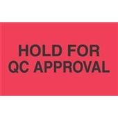#DL3501  3 x 5"  Hold For QC Approval Label image