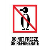 #DL4040  3 x 4"   Do Not Freeze or Refrigerate (Penguin) Label image