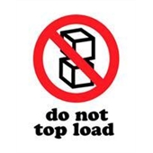 #DL4140  3 x 4"  Do Not Top Load Label image