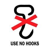 FINAL SALE: #DL4360  3 x 4"  Use No Hooks (Hooks/Red "X") Label image