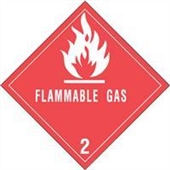 #DL5070  4 x 4"  Flammable Gas - Hazard Class 2 Label image