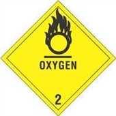 #DL5080  4 x 4"  Oxygen - Hazard Class 2 Label image