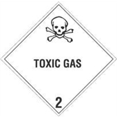 FINAL SALE: #DL5110  4 x 4"  Toxic Gas - Hazard Class 2 Label image