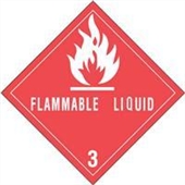 #DL5120  4 x 4"  Flammable Liquid - Hazard Class 3 Label image