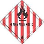 #DL5130  4 x 4"  Flammable Solid - Hazard Class 4 Label image