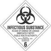 FINAL SALE: #DL5190  4 x 4"  Infectous Substance - Hazard Class 6 Label image