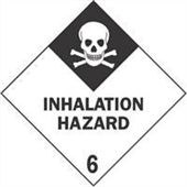 FINAL SALE:#DL5191  4 x 4"  Inhalation Hazard - Hazard Class 6 Label image
