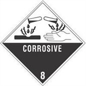 #DL5240  4 x 4"  Corrosive - Hazard Class 8 Label image