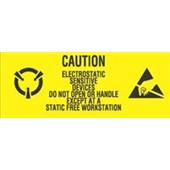 #DL9060  1 x 2 1/2"  Caution Electrostatic Sensitive Devices- Do Not Open Label image