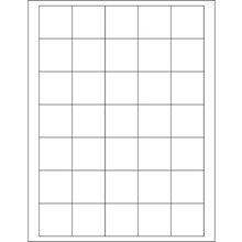 1 1/2 x 1 1/2" White Removable Rectangle Laser Labels image