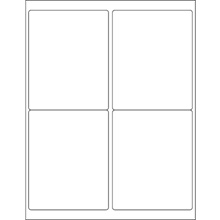 4 x 5" White Removable Rectangle Laser Labels image