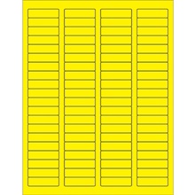 1 3/4 x 1/2" Fluorescent Yellow Rectangle Laser Labels image