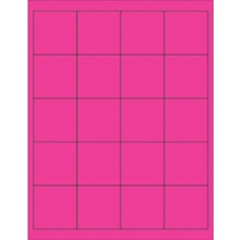 2 x 2" Fluorescent Pink Rectangle Laser Labels image