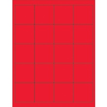 2 x 2"Fluorescent  Red Rectangle Laser Labels image