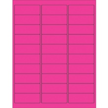 2 5/8 x 1" Fluorescent Pink Rectangle Laser Labels image
