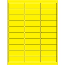 2 5/8 x 1" Fluorescent Yellow Rectangle Laser Labels image