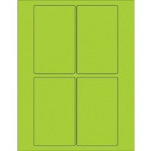 3 x 5" Fluorescent Green Rectangle Laser Labels image
