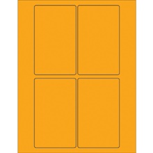 3 x 5" Fluorescent Orange Rectangle Laser Labels image