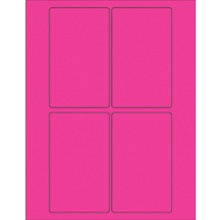 3 x 5" Fluorescent Pink Rectangle Laser Labels image