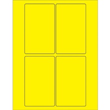 3 x 5" Fluorescent Yellow Rectangle Laser Labels image