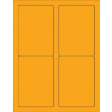 3 1/2 x 5" Fluorescent Orange Rectangle Laser Labels image