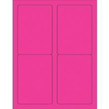 3 1/2 x 5" Fluorescent Pink Rectangle Laser Labels image