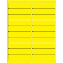 4 x 1" Fluorescent Yellow Rectangle Laser Labels image