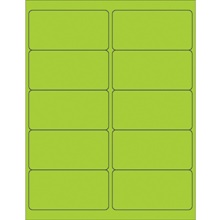 4 x 2" Fluorescent Green Rectangle Laser Labels image