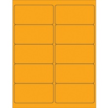 4 x 2" Fluorescent Orange Rectangle Laser Labels image