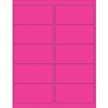 4 x 2" Fluorescent Pink Rectangle Laser Labels image